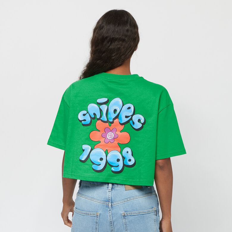 Cropped Oversized-T-Shirt mit Blumenmuster