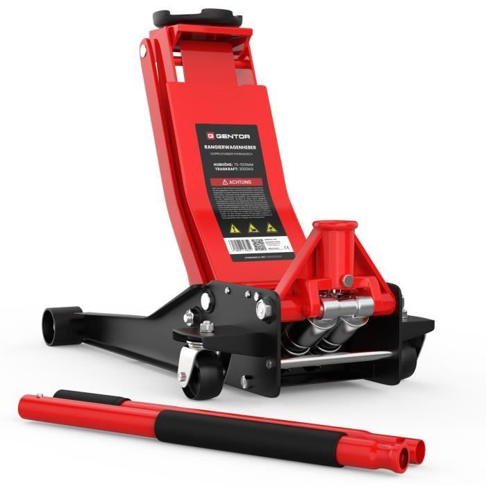 Macaco Hidráulico de Manobra GENTOR 3T | Macaco Hidráulico Ultra Plano de 75-505mm para Manobras Automotivas