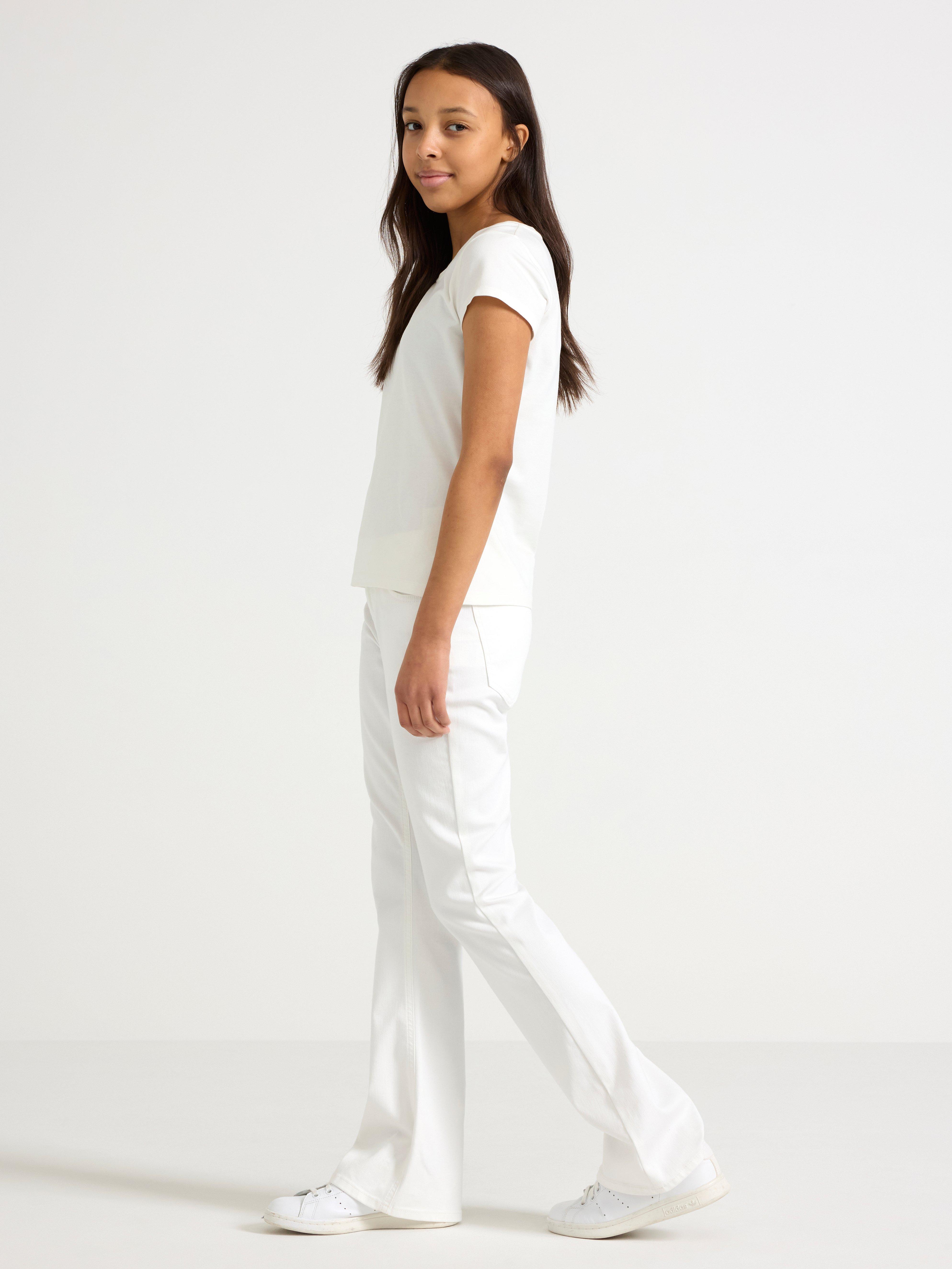 Pantalones vaqueros acampanados FREJA blancos