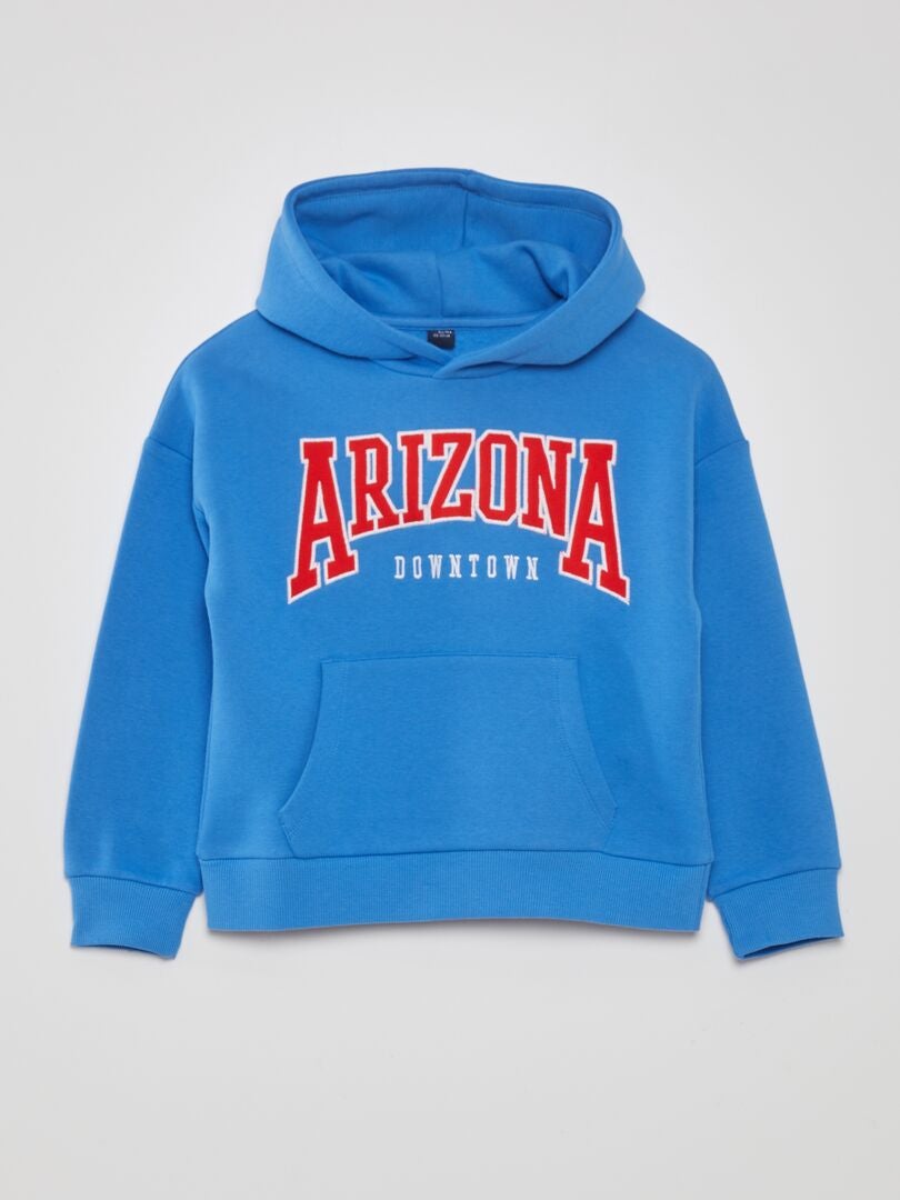 Fleece sweatshirt met USA-print - BLAUW