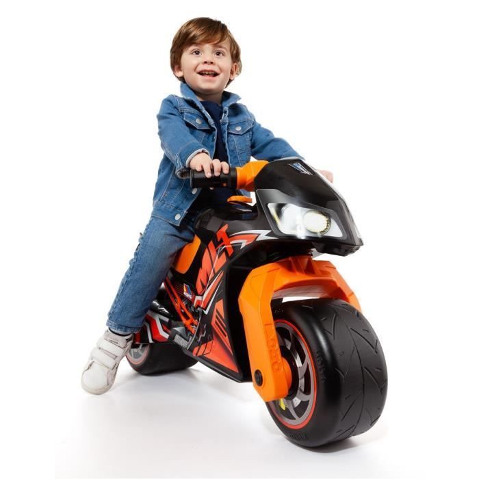 Moto à Pousser - MOLTO - MLT - Noir et Orange - Roues Tout-Terrain - Pour Enfants à Partir de 18 Mois