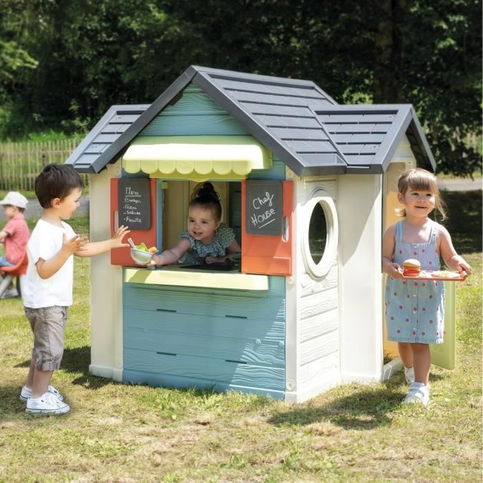 SMOBY Life - Chef House - Casetta a tema cucina e negozio - Numerose funzioni di gioco - Materiale riciclato - Età 2+