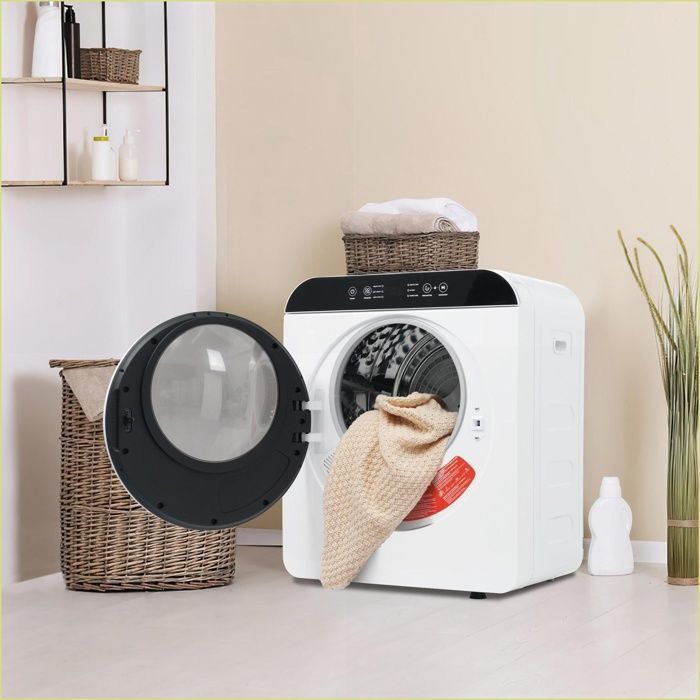Compact tumble dryer - 3 kg (4.5 kg actual capacity) - 830 W - 6 programs - UV + HT sterilization - Wall-mounted