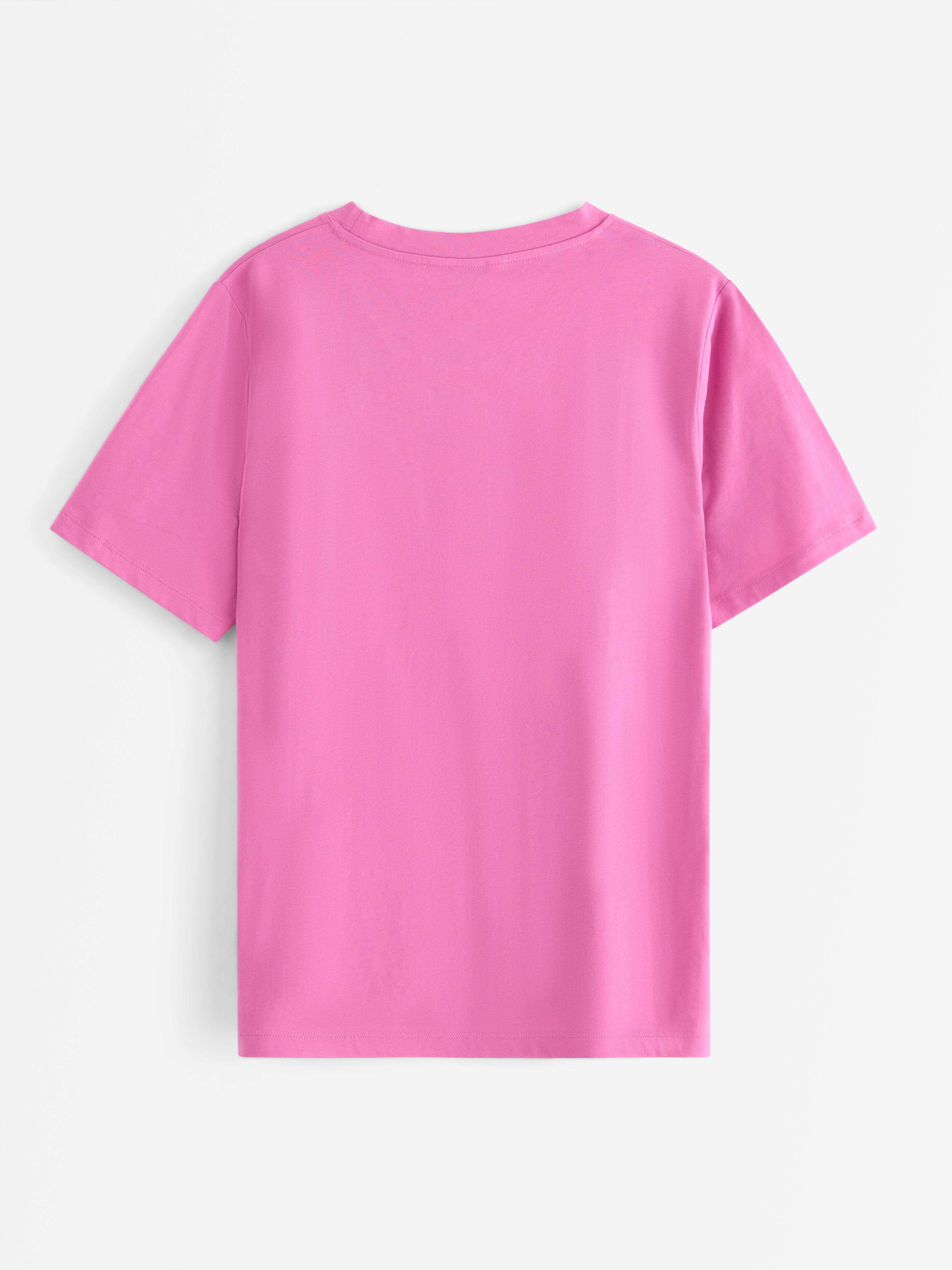 Camiseta extralarga rosa