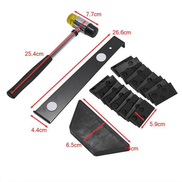 Laminate flooring installation kit - MICH - Tapping wedge - Interlocking tool - Double-headed mallet - 20 spacers
