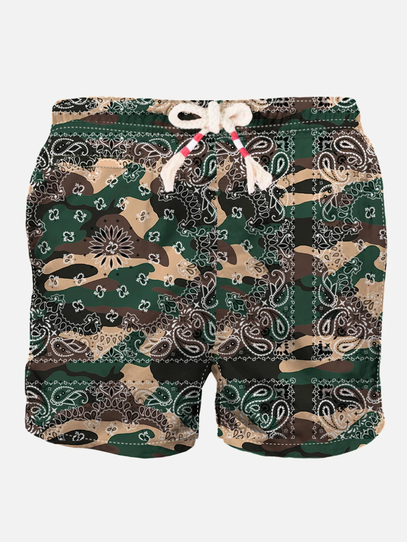 Traje de baño para hombre con estampado de bandana de camuflaje