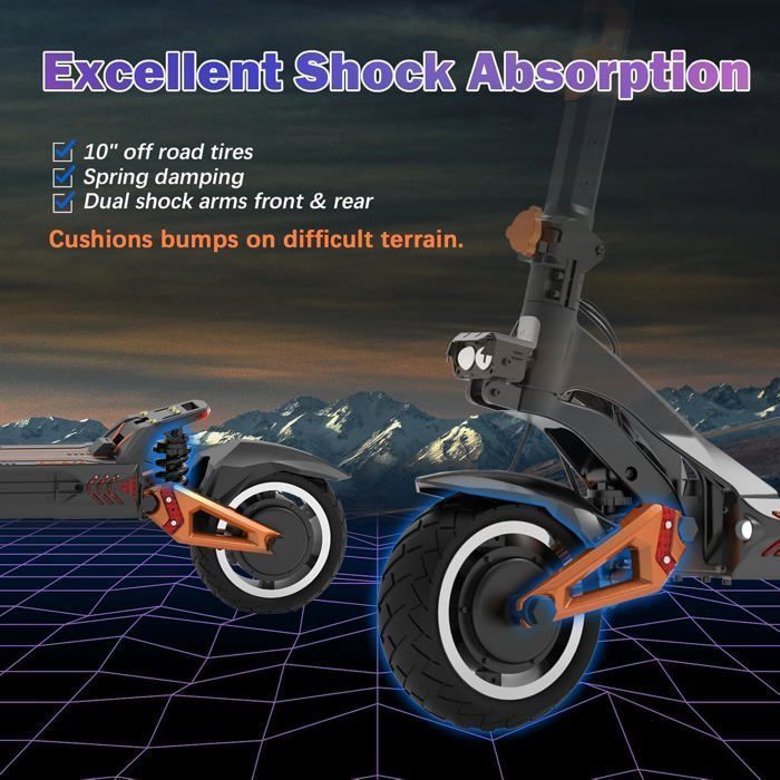 KuKirin G3 Pro Elektroroller – Zwei 2400-W-Motoren – 52 V – 23 Ah – Höchstgeschwindigkeit 65 km/h