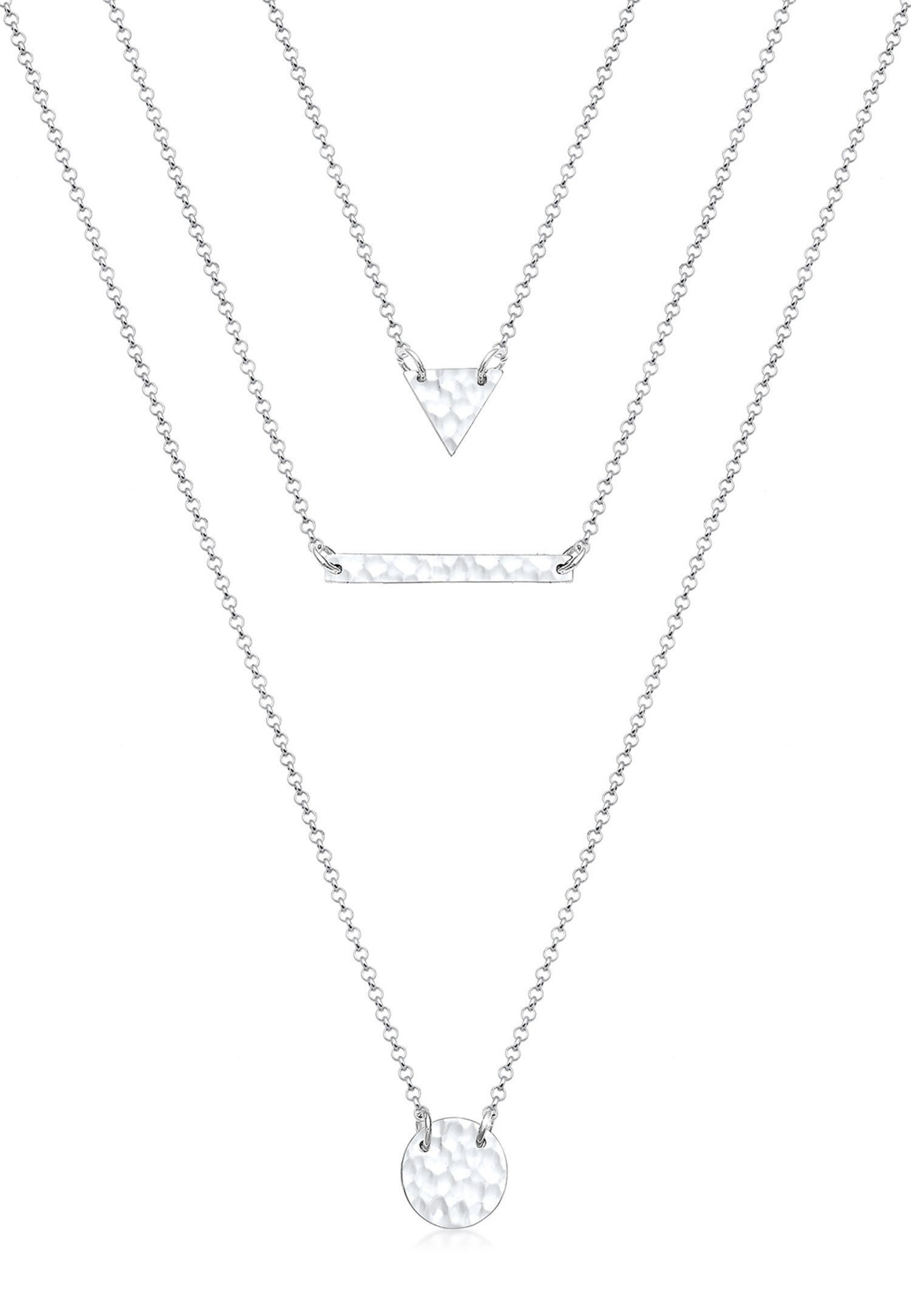 Elli Femme Triangle Géo Trois Couches - (925/1000) Argent