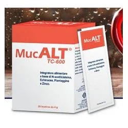 Mucalt TC 600 Voedingssupplement voor de gezondheid van de luchtwegen 20 zakjes 4 g