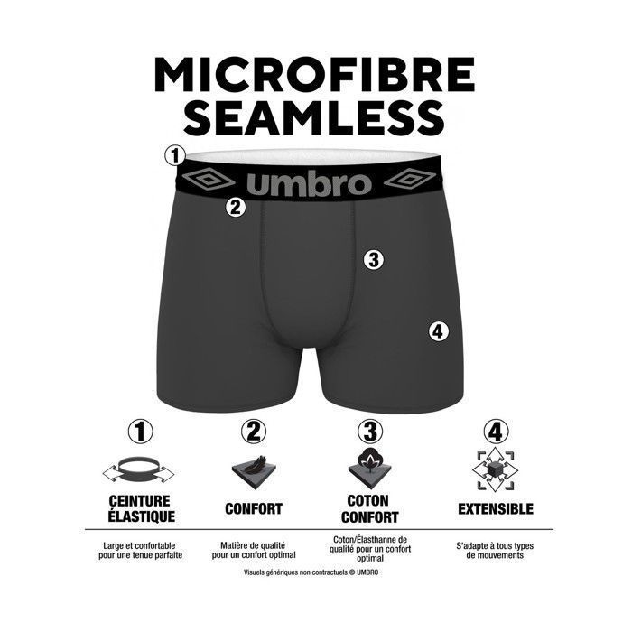 Boxer da uomo Umbro - Neri (confezione da 5)
