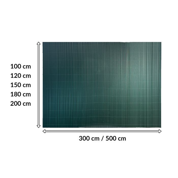 Double-sided PVC reed screening, Green, 150 x 500 cm