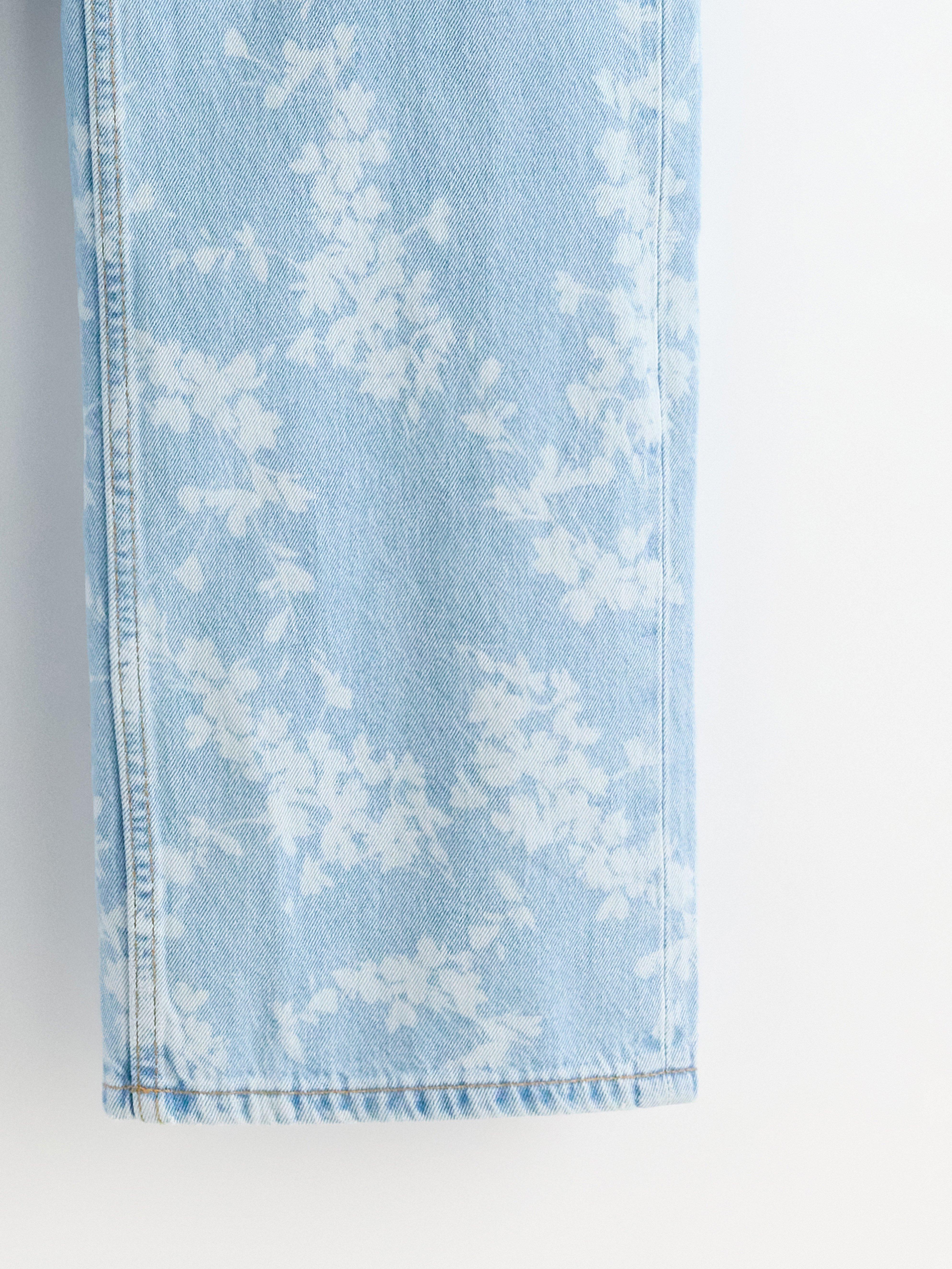 STRAIGHT Sia extra långa jeans med blomstertryck blue