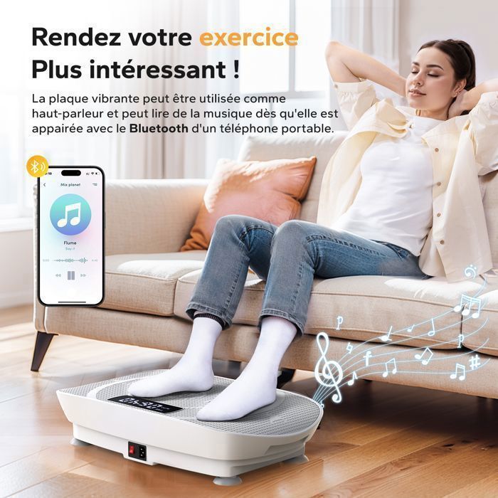 Vibration Plate with Remote Control – MERACH – 11 Levels – Integrated Bluetooth – 200 kg Max – Grey
