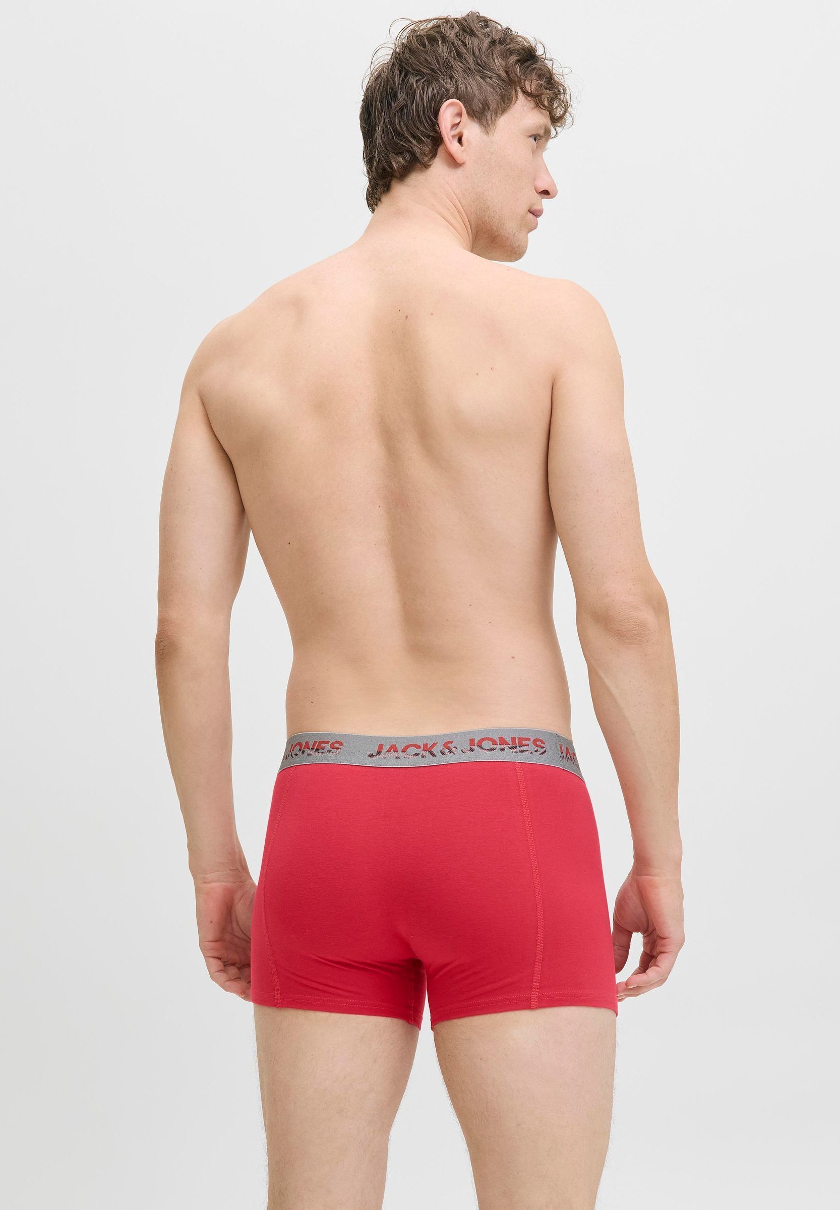 Jack & Jones 5er-Pack – Boxershorts – Dunkelblau (LGM) / Rokokorot / Schwarz / Schwarz