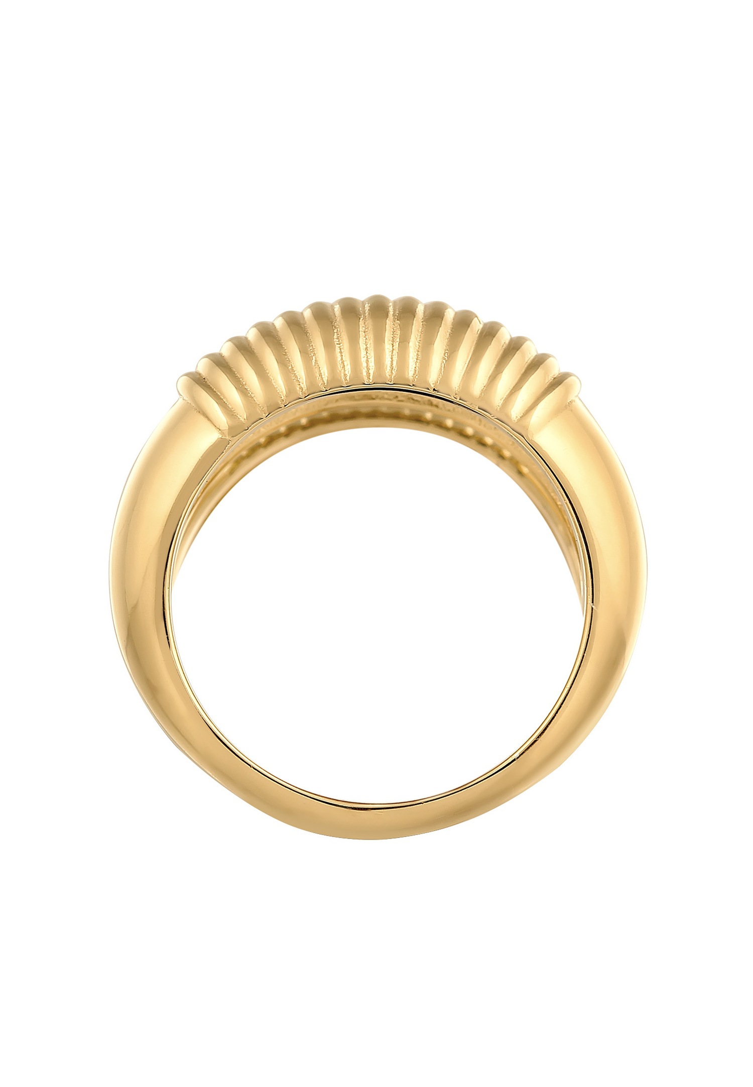 Elli PREMIUM Elli PREMIUM Bague Femmes Côtelé Design Chunky en argent sterling 925 rhodié