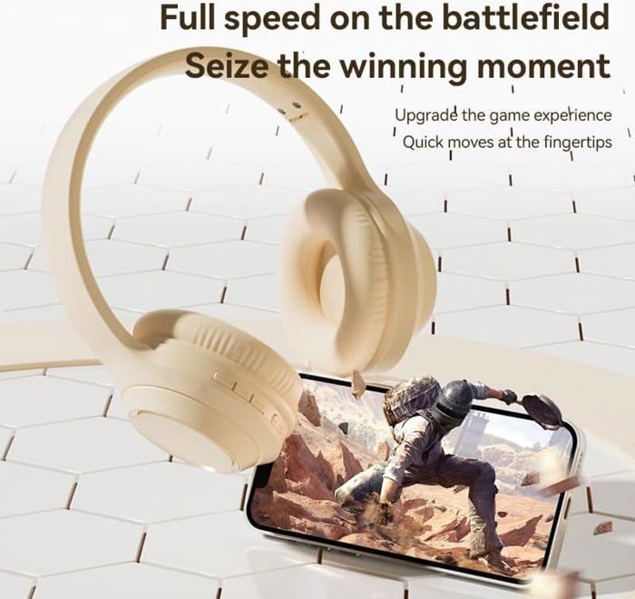 Wireless Headphones, Foldable Bluetooth Headphones with Deep Bass, Stereo Sound with Microphone (White)