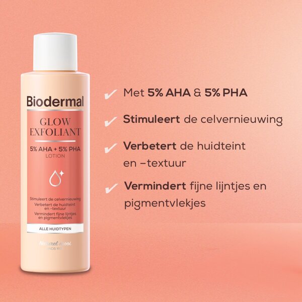Loțiune exfoliantă Biodermal Glow 5% AHA + 5% PHA<br>150ml