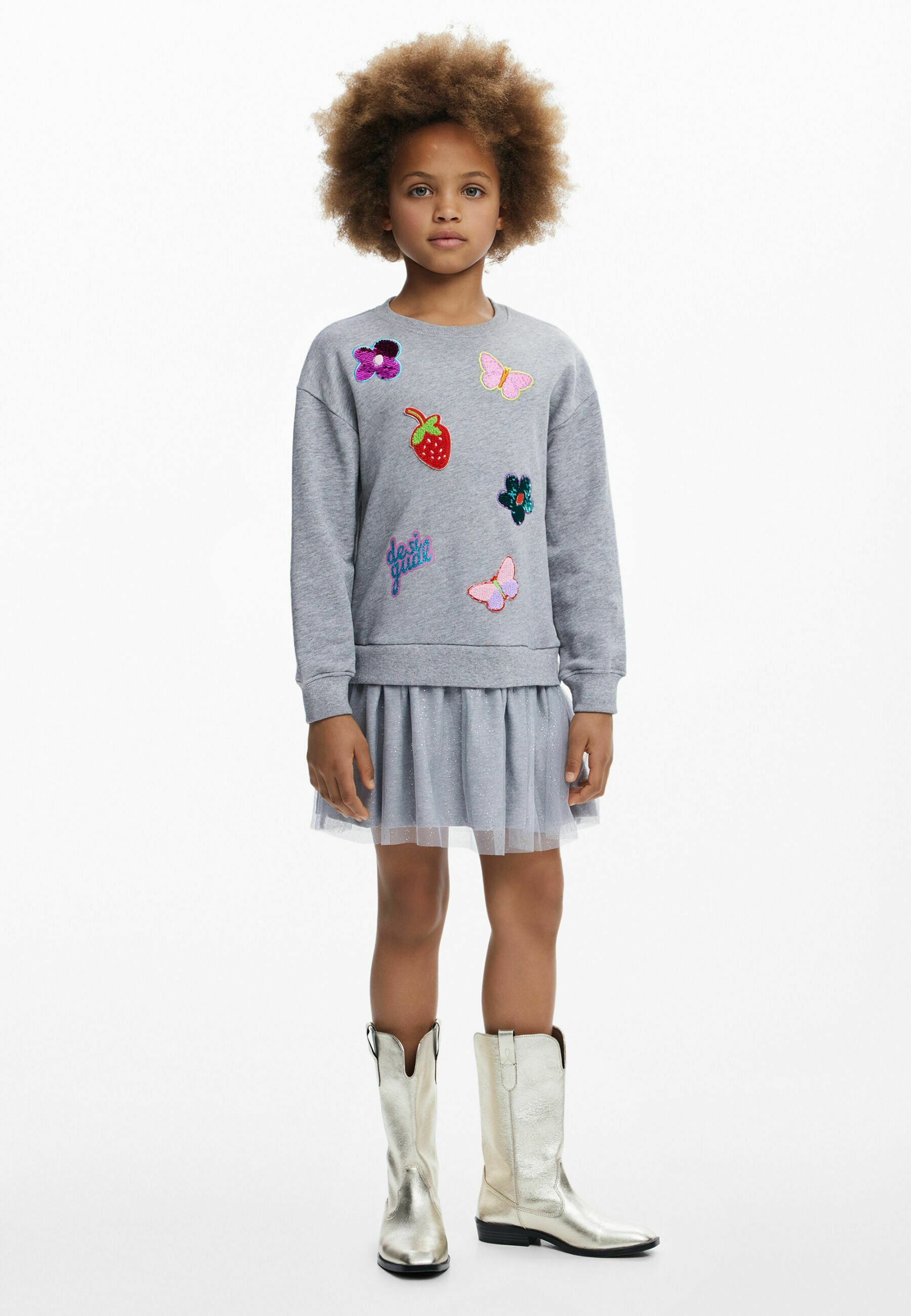 Desigual AVEC FIGURINES - Robe de jour - grise