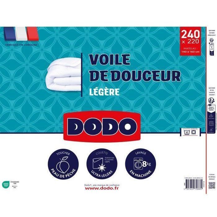 DODO - Edredón ultraligero 100 g/m² - Voile suave - 220 x 240 cm - Blanco