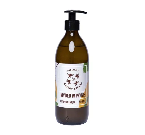 Mydlarnia Cztery Szpaki naturalne mydło w płynie Cytryna i Mięta 500ml