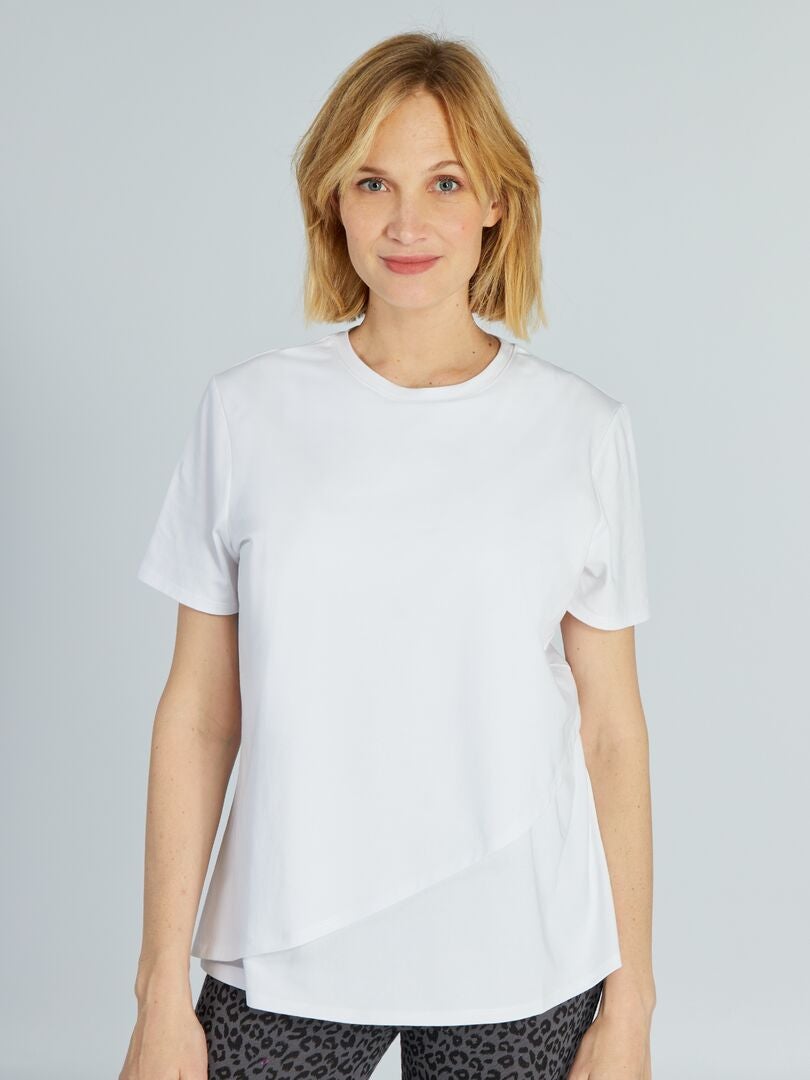 Verpleegkundig T-shirt met overslag aan de voorkant - wit