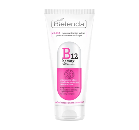 Bielenda B12 Beauty Vitamin witaminowe silnie nawilżające mleczne masło do ciała 200 ml