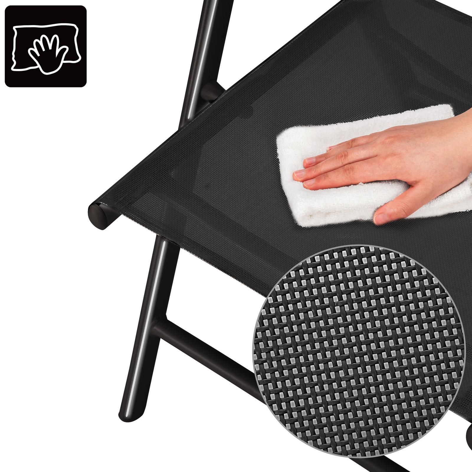 CASARIA® 6x Chaises de jardin pliantes aluminium 120kg dossier haut réglable 8 positions chaise Anthracite