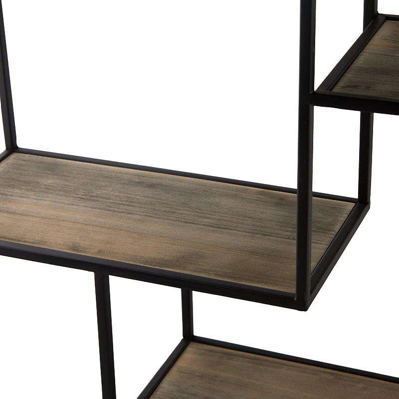 Estantería metálica de 60 x 15 x 74 cm con estantes de madera.