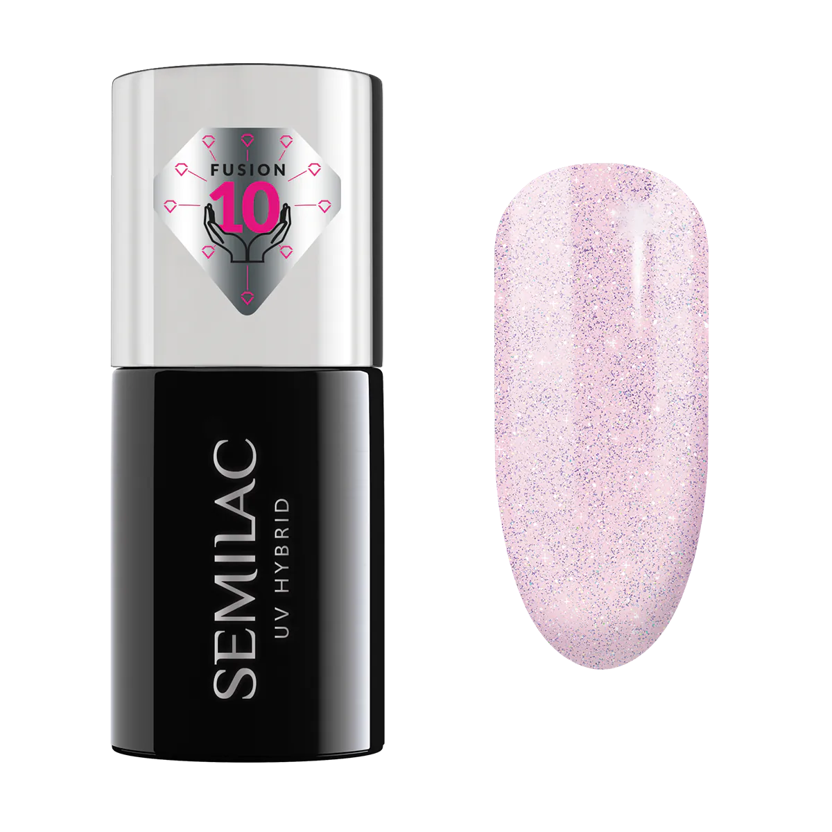 Semilac Extend Care 5W1 Lakier hybrydowy 806 Glitter Delicate Pink
