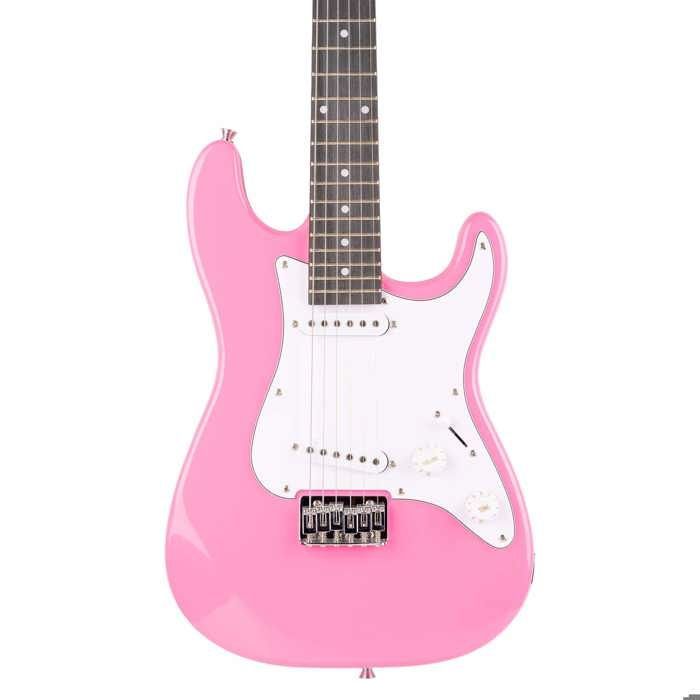 MAX GigKit Junior 3/4 størrelse rosa elektrisk gitar for barn med 20W forsterker