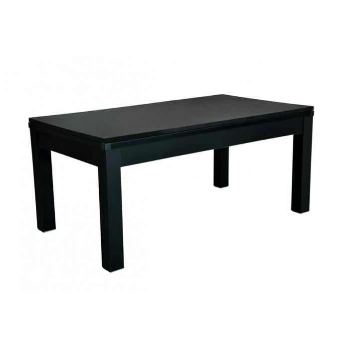 Table à manger convertible en billard 7FT - Meyer - Noir - Tapis Gris