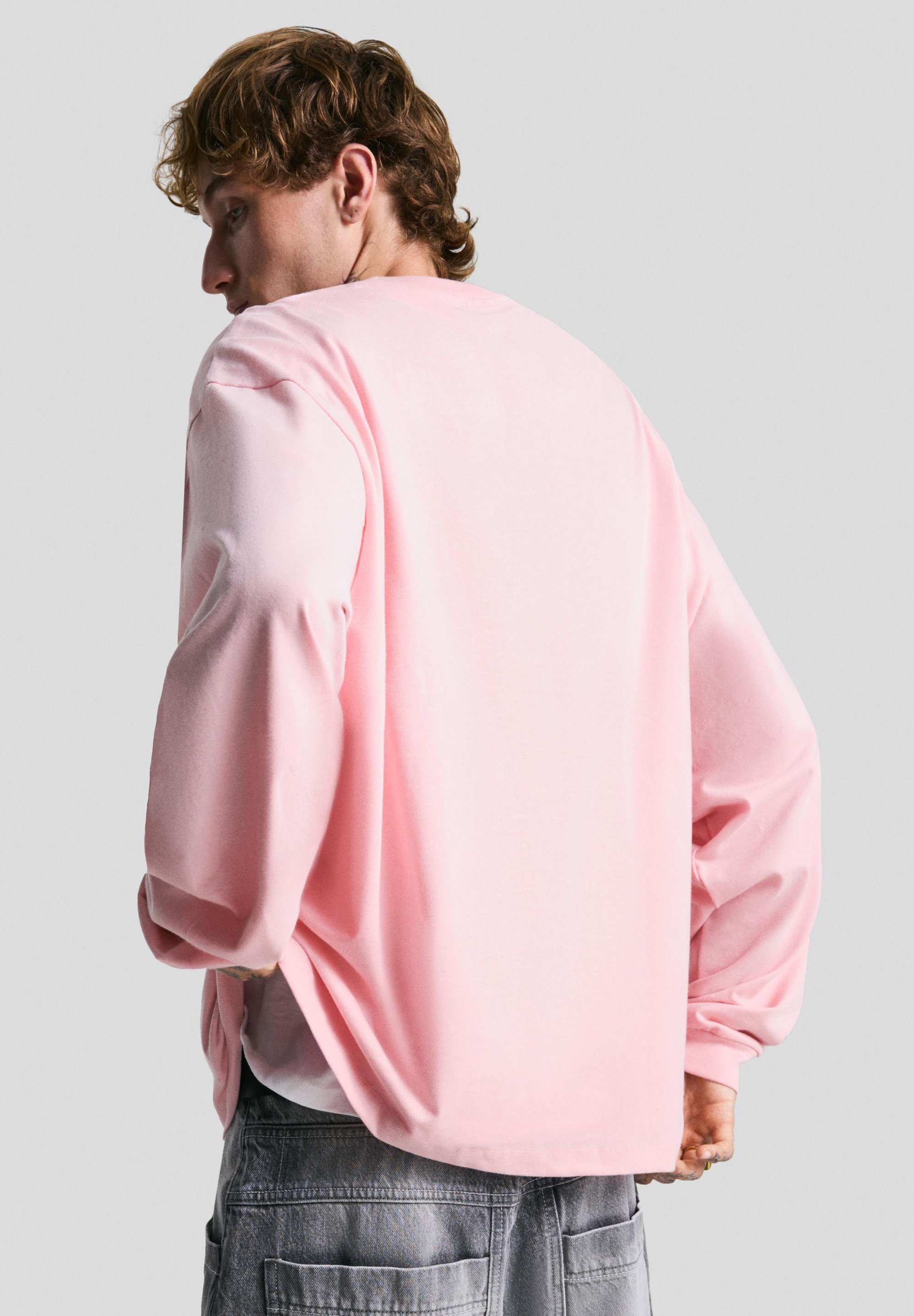 Bershka top met lange mouwen, boxy model - Top met lange mouwen - lichtroze