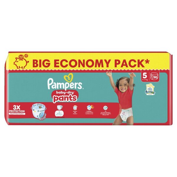 Pampers Baby-Dry Pants veličina 5 pelene za bebe veličina 5 (11-17 kg), 50 komada