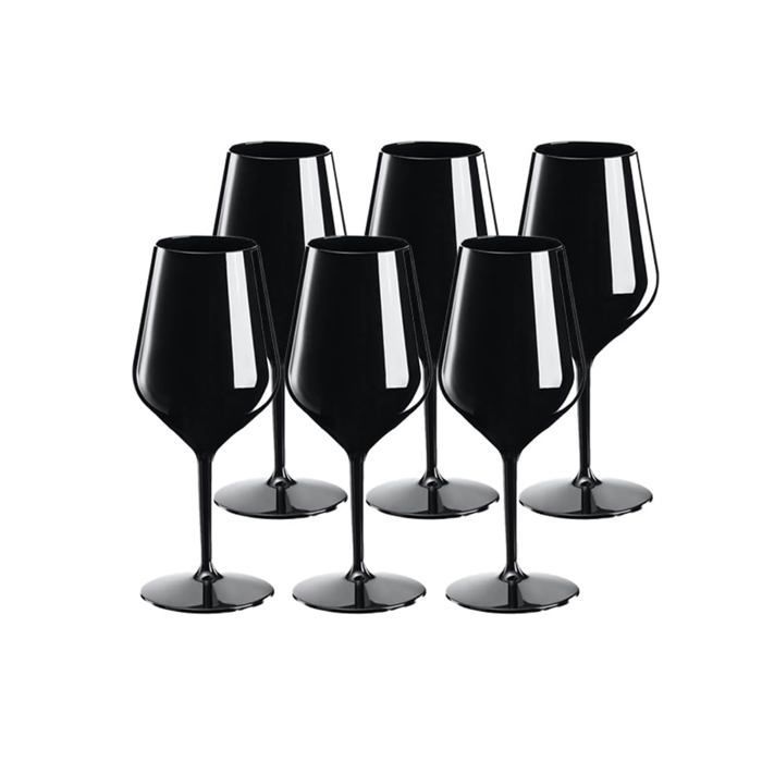 Verre à Vin Wine Cocktail INCASSABLE 47cl - Lot de 6 - Verre Incassable en TRITAN, Réutilisable 350 Lavages, PBlanc