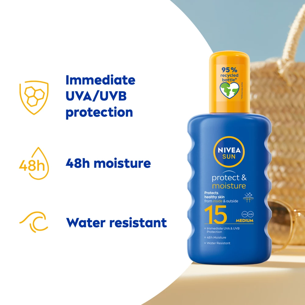 NIVEA Védő és Hidratáló Naptej SPF15 200 ml