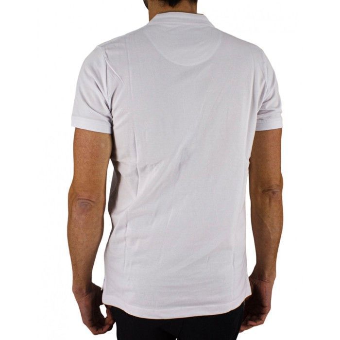 Cerruti 1881 Polo de manga corta con cuello mandarín New Firenza Blanco para hombre