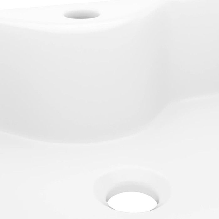 Lavabo cuadrado vidaXL con orificio para grifo, lavabo de baño de cerámica blanca 141936