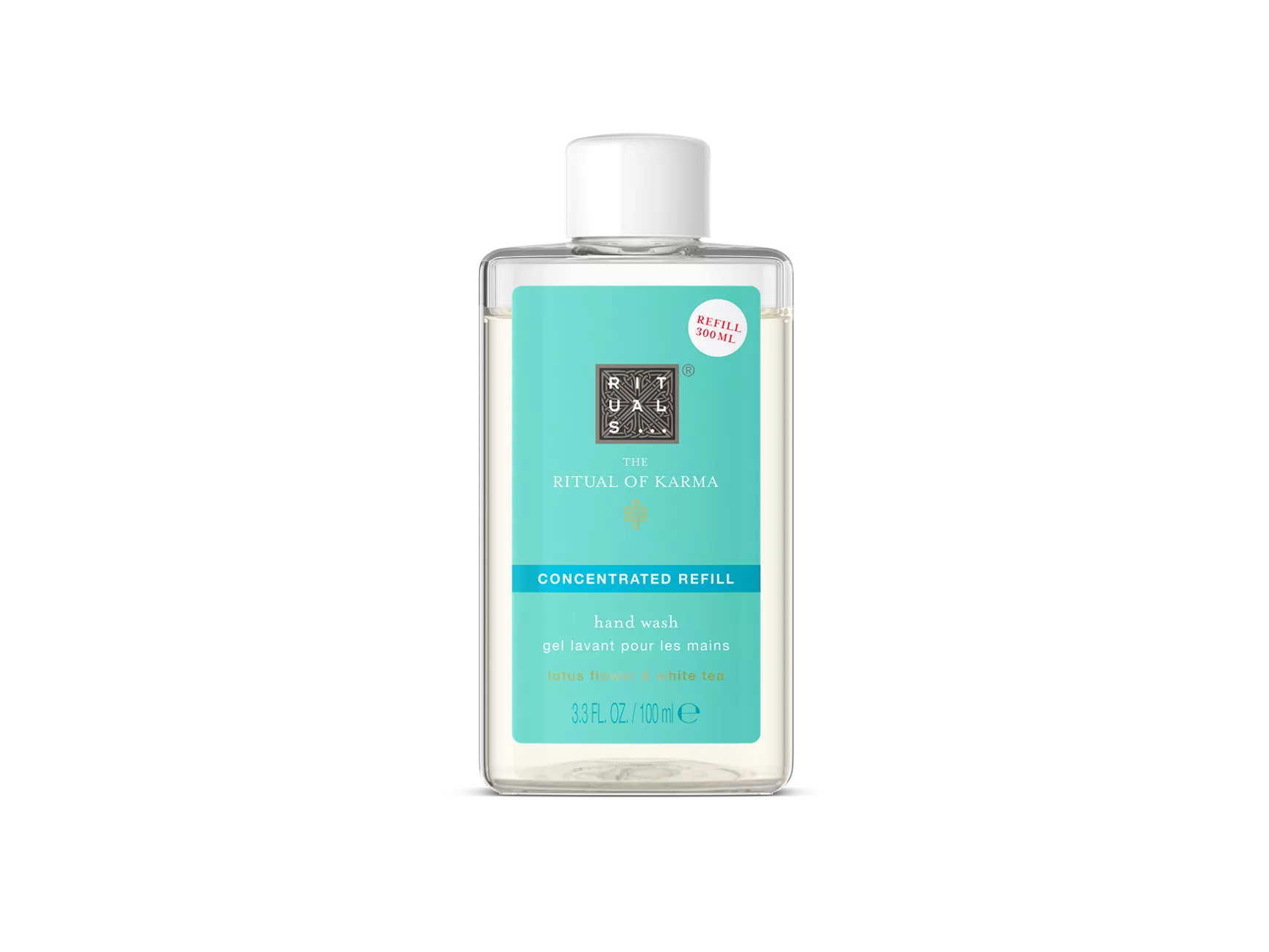 Jabón líquido concentrado para manos Ritual of Karma, recarga de 100 ml.