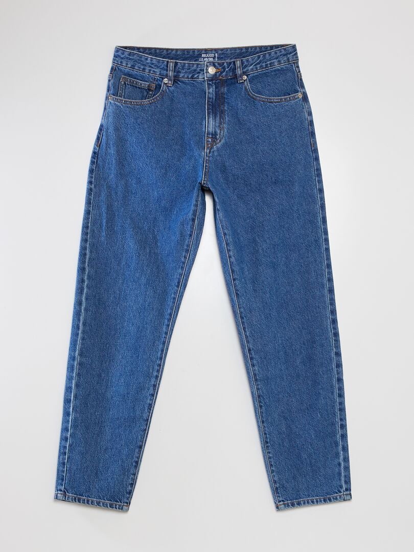 Calça jeans de corte folgado - AZUL