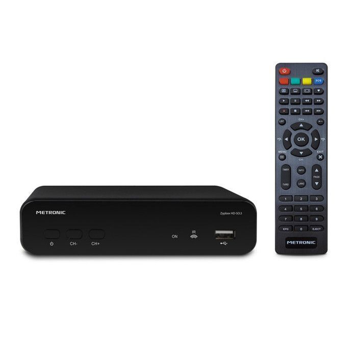 Metronic 441655 Zapbox HD-So.4 Full HD digitale terrestrische televisiedecoder - Ontvanger/recorder met gratis kanalen - USB-, HDMI- en Ethernet-poorten