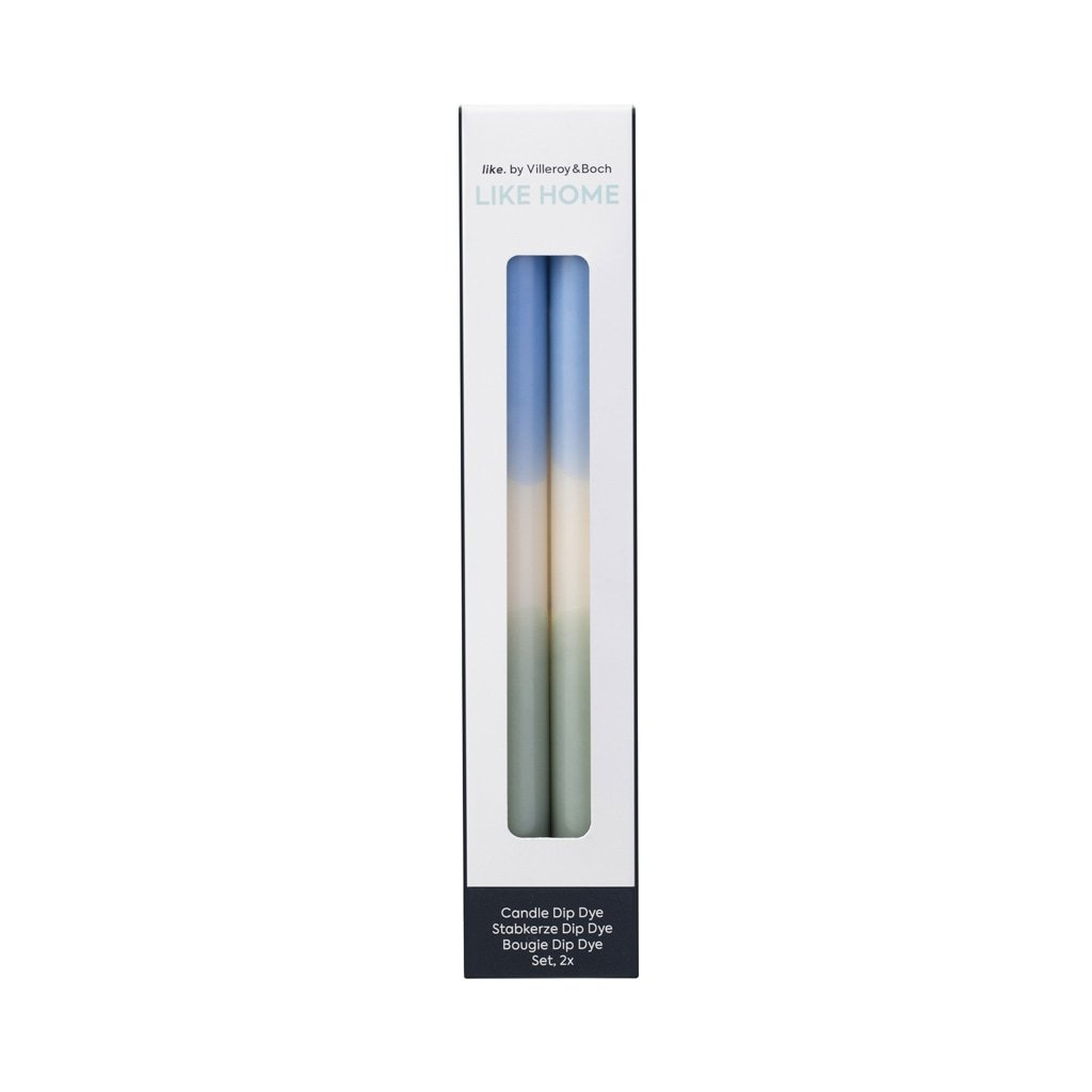 Like. by Villeroy & Boch Candle, Dip-Dye svijeća ledena, žalfija, 2 komada. Like at Home – 1 komad.