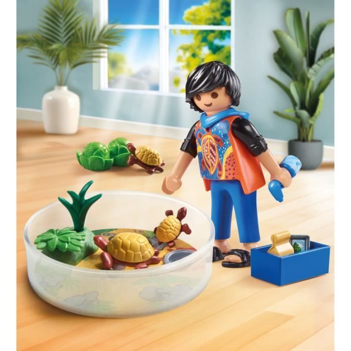 PLAYMOBIL 71748 Jongen met een familie schildpadden in een terrarium, Mijn leven, 20 onderdelen, Leeftijd 4+