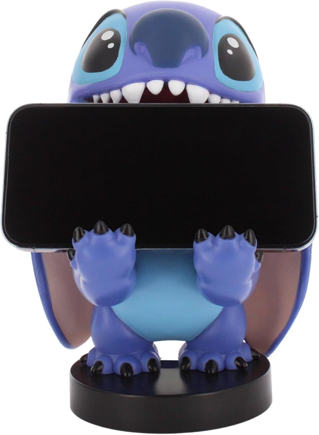 Figurine Disney Stitch Sourire - EXQUISITE GAMING - Cable Guys - Support écouteurs, smartphone ou petit accessoire - 20 cm