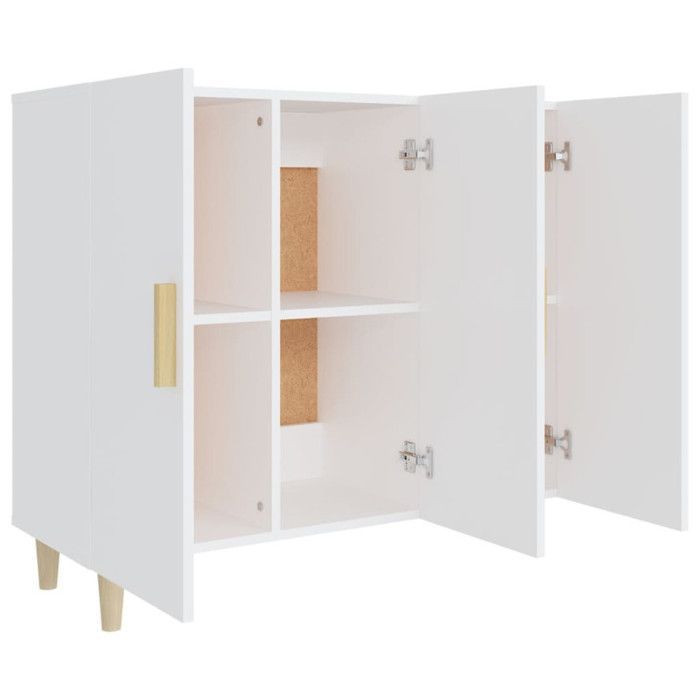 812492 vidaXL Wit dressoir 90x34x80 cm Samengesteld hout