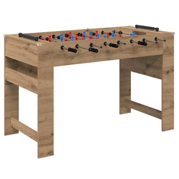 MOT10044 - Mesa de futbolín de roble hecha a mano 125 x 60,5 x 80 cm