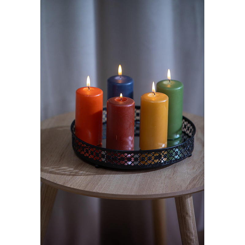 Hjem Lysestage ø 26 cm metalkant spejlfod