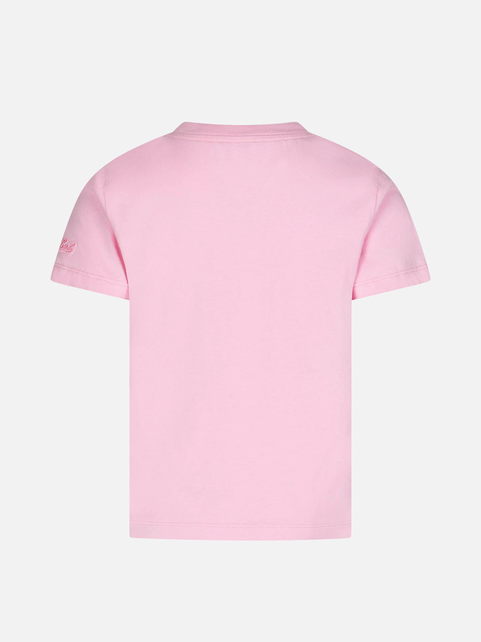 T-shirt girocollo da bambina in jersey di cotone Elly con stampa Fioru