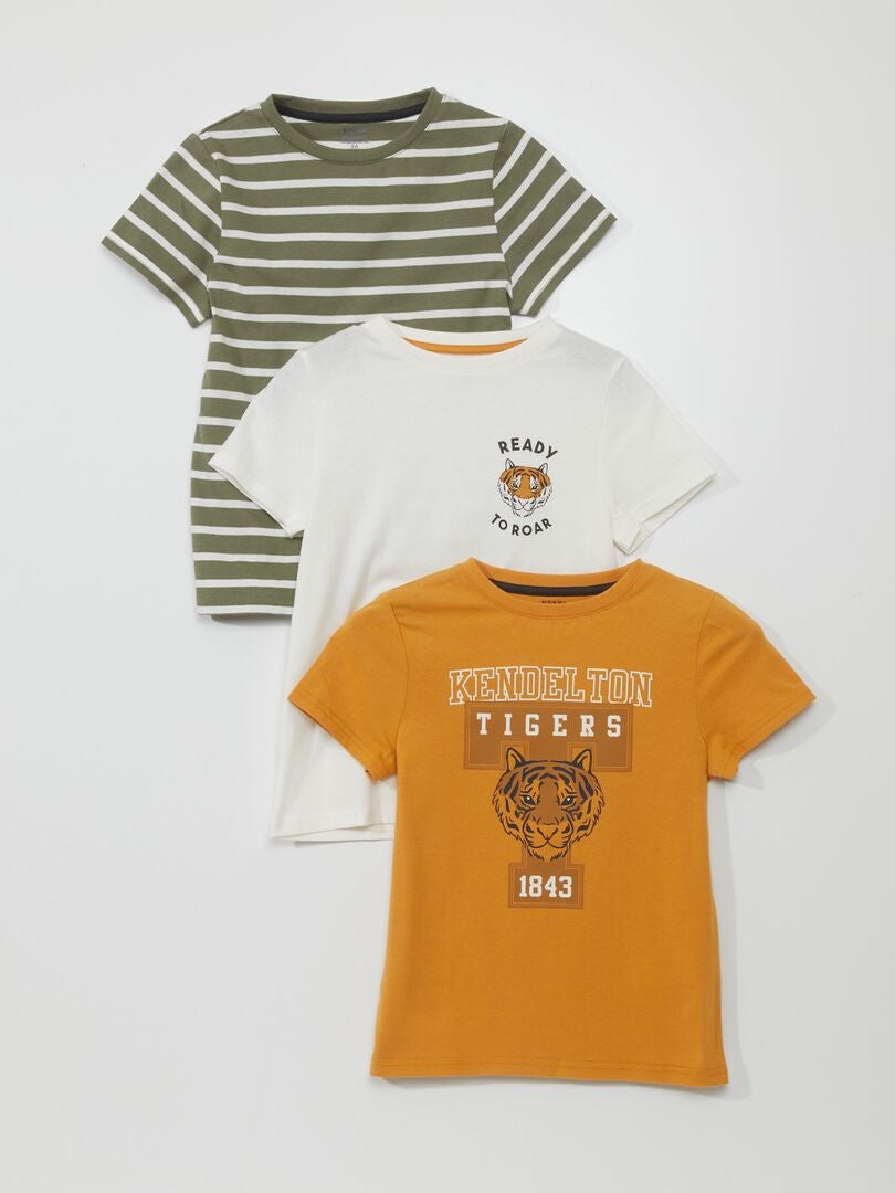 Conjunto de 3 camisetas de malha - BEGE