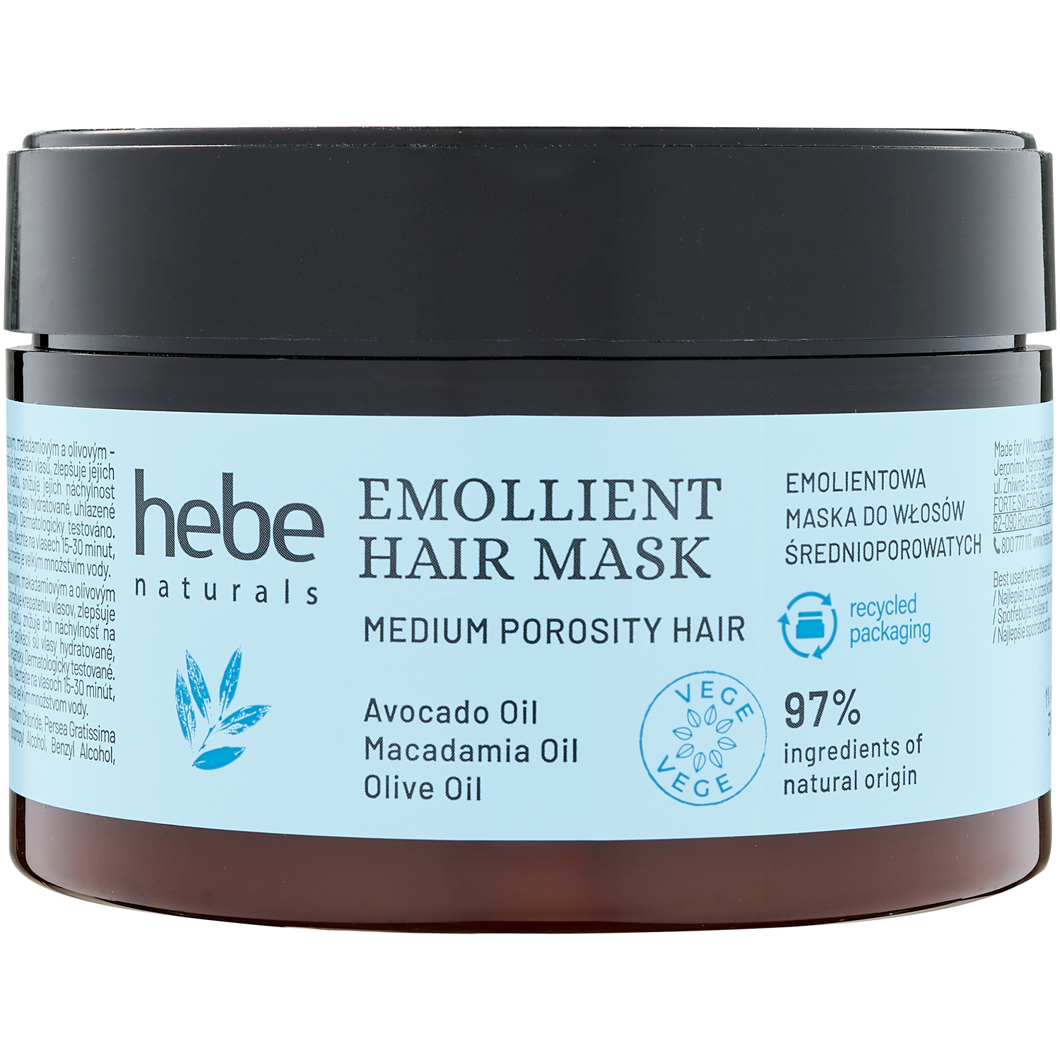 Hebe Naturals mīkstinoša matu maska