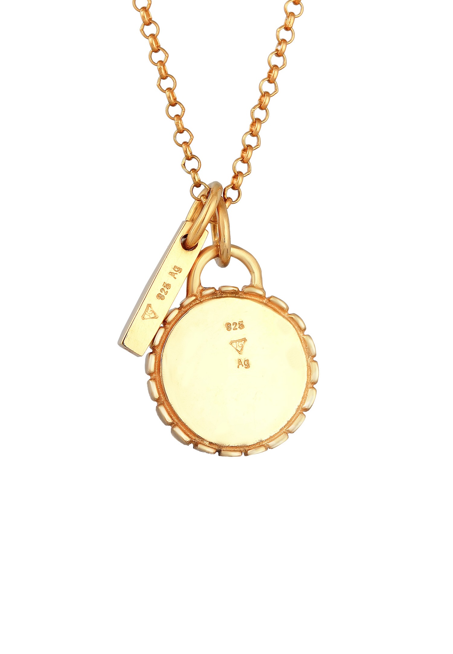 Elli Femmes plaquette pendentif bâton vintage en argent sterling 925